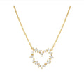149885/020 NOMINATION SILVER GOLD PLATED WHT CZ HEART NECKLET - COLOR WAVE