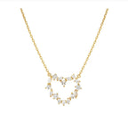 149885/020 NOMINATION SILVER GOLD PLATED WHT CZ HEART NECKLET - COLOR WAVE