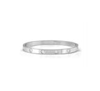 029529/001 NOMINATION STEEL FINISH WHT CZ HEART MEDIUM SIZE PRETTY BANGLE
