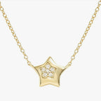 242303/009 Petit Sparkle Gold Plated & Zirconia Star Necklet