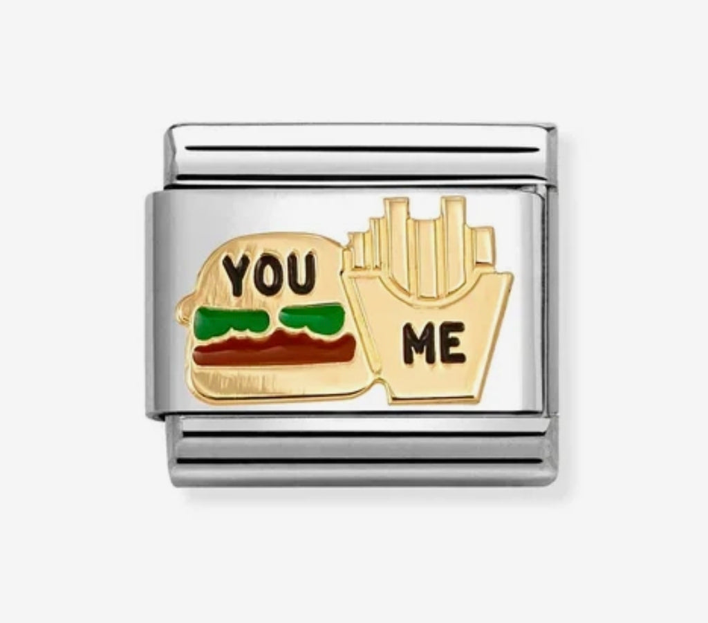 030285/89 NOMINATION BURGER & FRIES YOU & ME ENAMEL CHARM