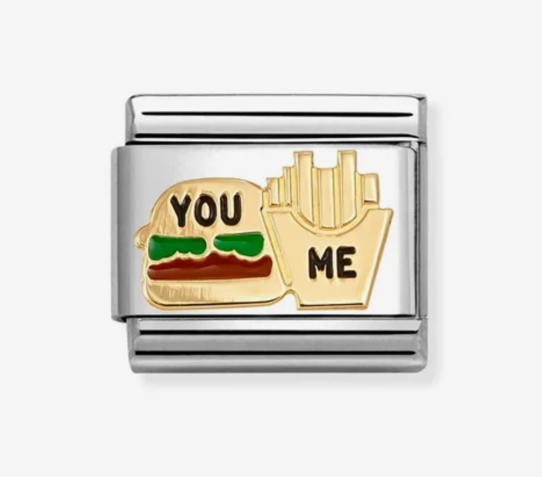 030285/89 NOMINATION BURGER & FRIES YOU & ME ENAMEL CHARM
