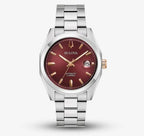 GNTS SS BULOVA RND MAROON DL.D AUTOMATIC BW