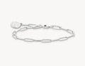 THOMAS SABO SILVER ELONGATED 19.5CM BELCHER LINK CHARM BRACELET