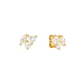 149887/020 NOMINATION SILVER GOLD PLATED WHT CZ STUD EARRINGS - COLOR WAVE
