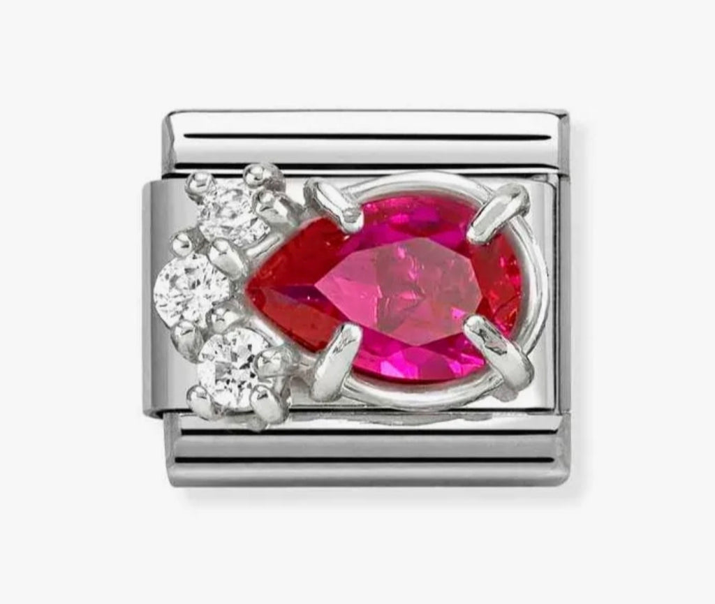 330329/02 NOM SS CZ SILVER RED DROP