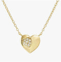 242303/006 Petit Sparkle Silver Gold Coloured & Zirconia Heart Necklet
