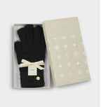KATIE LOXTON BLACK SOFT KNIT GLOVES | GIFT BOXED