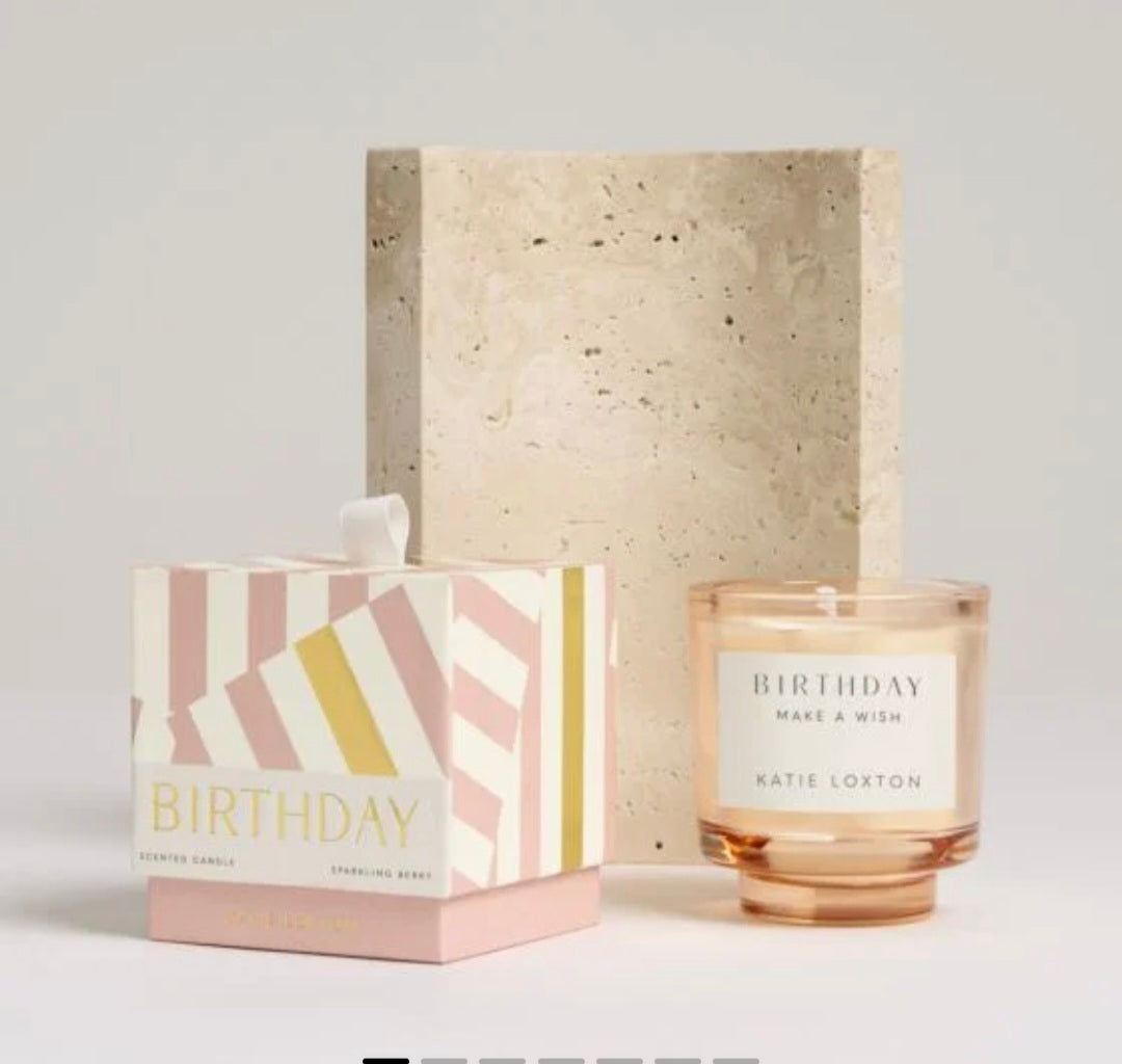 KATIE LOXTON BIRTHDAY CANDLE PEACH ROSE AND SWEET MANDARIN