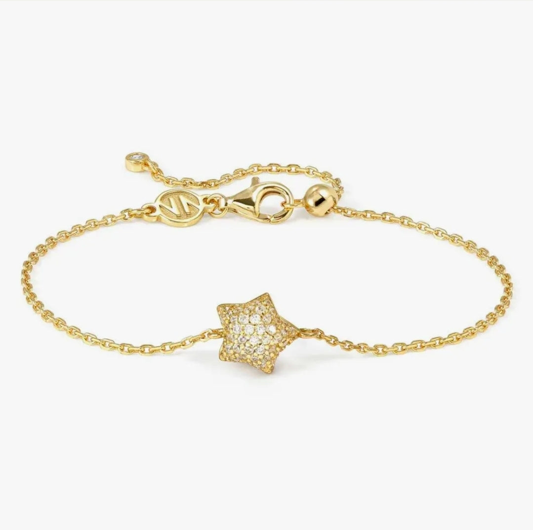 242701/009 Life Poetry Silver Gold Plated Pave CZ Single Star Bracelet