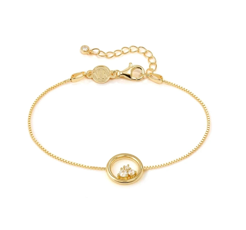 242601/044 NOMINATION SILVER GOLD PLATED WHT CZ SET CIRCULAR DESIGN BRACELET - DREAM BEATS