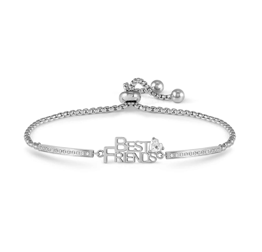 028025/006 SS MILLELUCI SILVER SS CZ BEST FRIENDS TOGGLE BRACELET