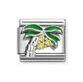 330328/22 NOMINATION SILVER YELLOW CZ PAVE PALM TREE  CHARM