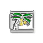 330328/22 NOMINATION SILVER YELLOW CZ PAVE PALM TREE  CHARM