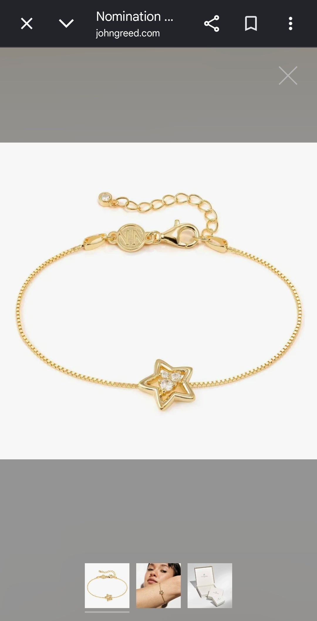 242601/009 NOMINATION SILVER GOLD PLATED WHT CZ SET STAR DESIGN BRACELET - DREAM BEATS