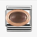 430501/29 NOM ROSE GOLD OVAL SMOKY QUARTZ STONE