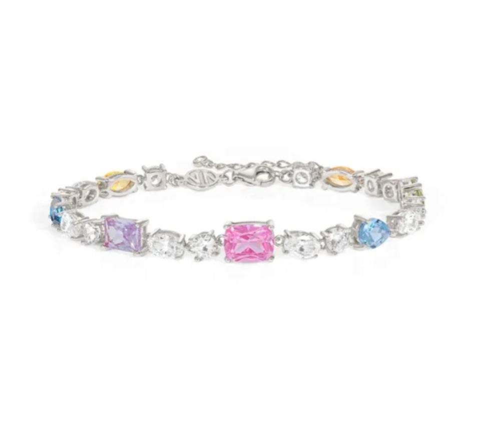 149825/010 NOM SIL CZ MIXED SHAPE WHT ST. BLET - COLOR WAVE