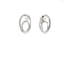 242811/053 My Rebel Art Silver Oval CZ Stud Earrings