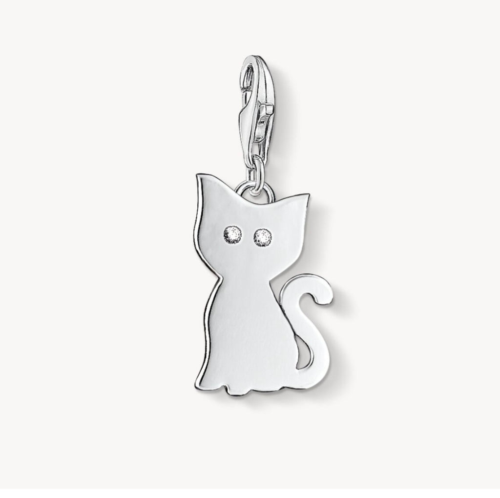 T SABO SILV CZ CAT PEND CHARM