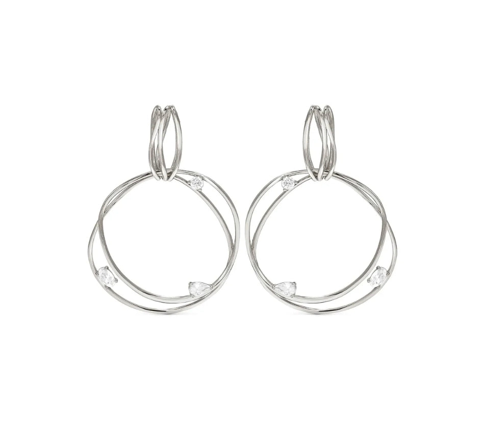 242812/010 My Rebel Art Silver CZ Big Circle Earrings