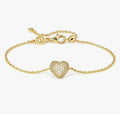 242701/006 Life Poetry Silver Gold Plated Pave CZ Single Heart Bracelet