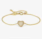 242701/006 Life Poetry Silver Gold Plated Pave CZ Single Heart Bracelet