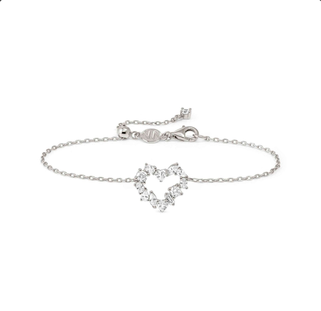 149882/031 NOMINATION SILVER WHT CZ HEART BRACELET - COLOR WAVE