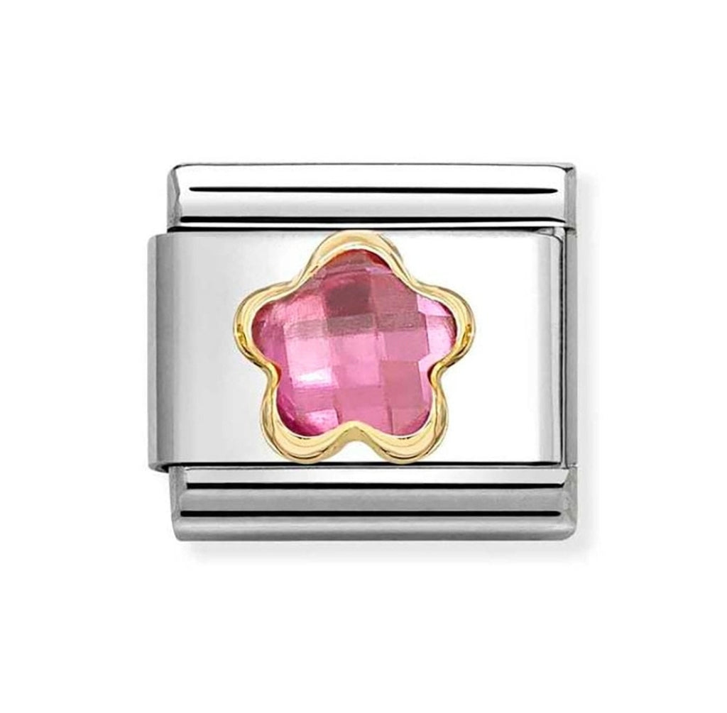 030615/043 NOMINATION ROSA PINK CZ FLOWER CHARM - CZ FACET