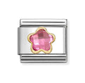030615/043 NOMINATION ROSA PINK CZ FLOWER CHARM - CZ FACET