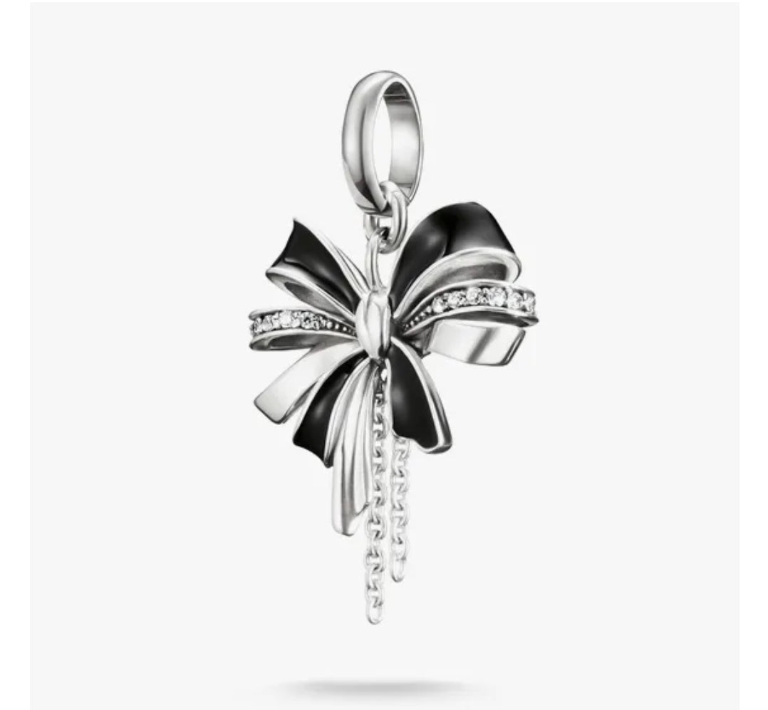 THOMAS SABO SILVER BLACK BOW CONNECT CHARM