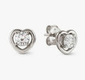 SILV CZ HEART STUD ERS - COSMICLOVE