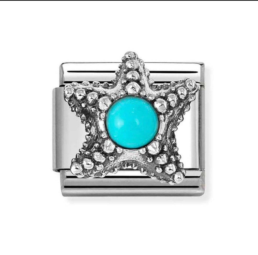 330511/06 NOMINATION SILVER TURQOUISE SET STARFISH CHARM - STONE SYMBOLS