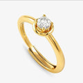 241700.054 SILV GP CZ RND SHAPE SOLITAIRE RING - COSMICLOVE