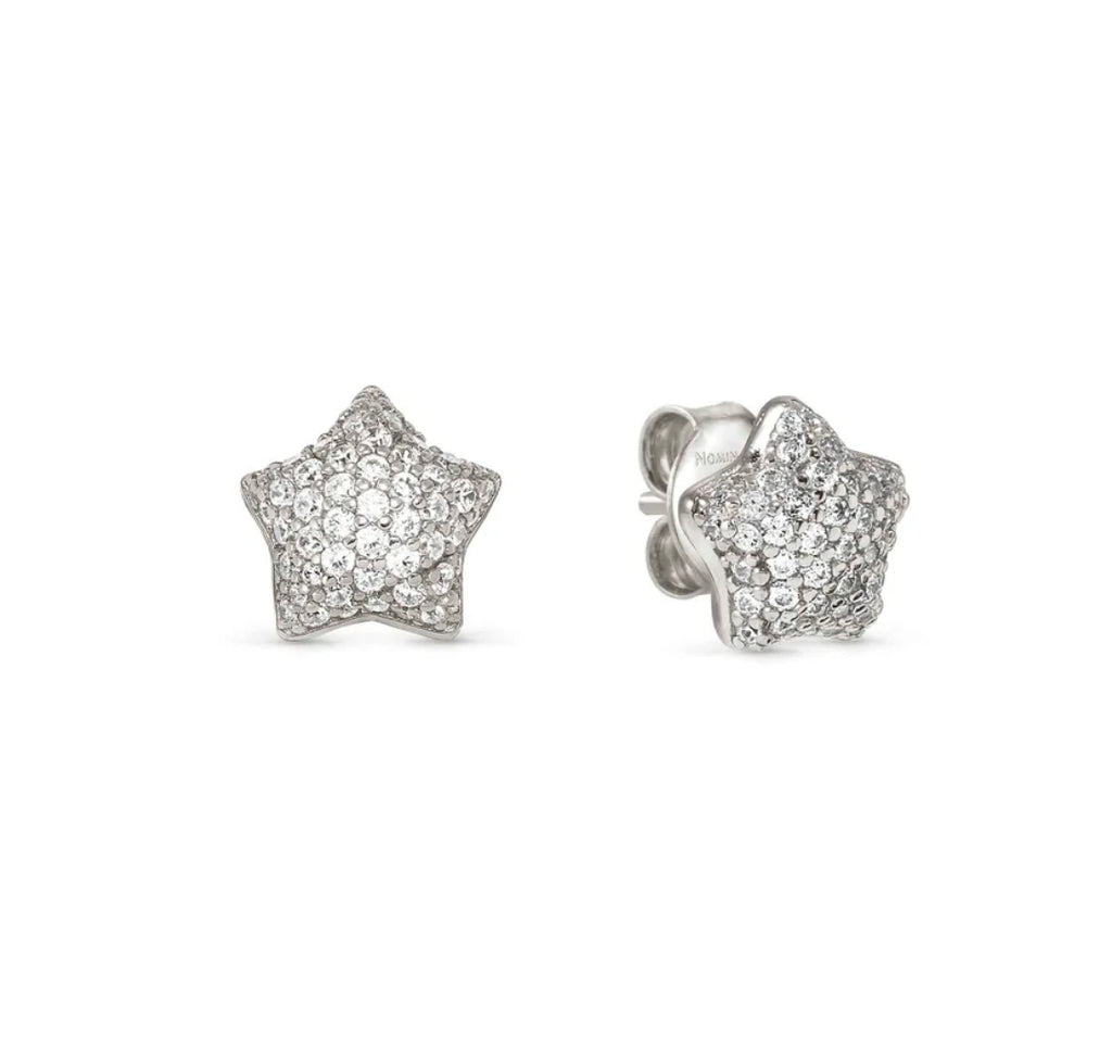 242707/007 Life Poetry Silver Pave CZ Star Stud Earrings