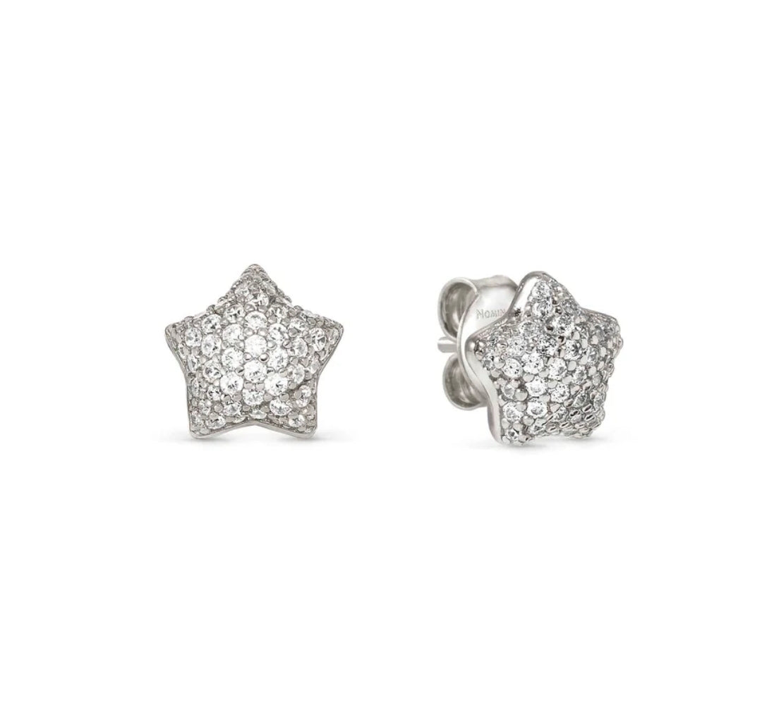 242707/007 Life Poetry Silver Pave CZ Star Stud Earrings