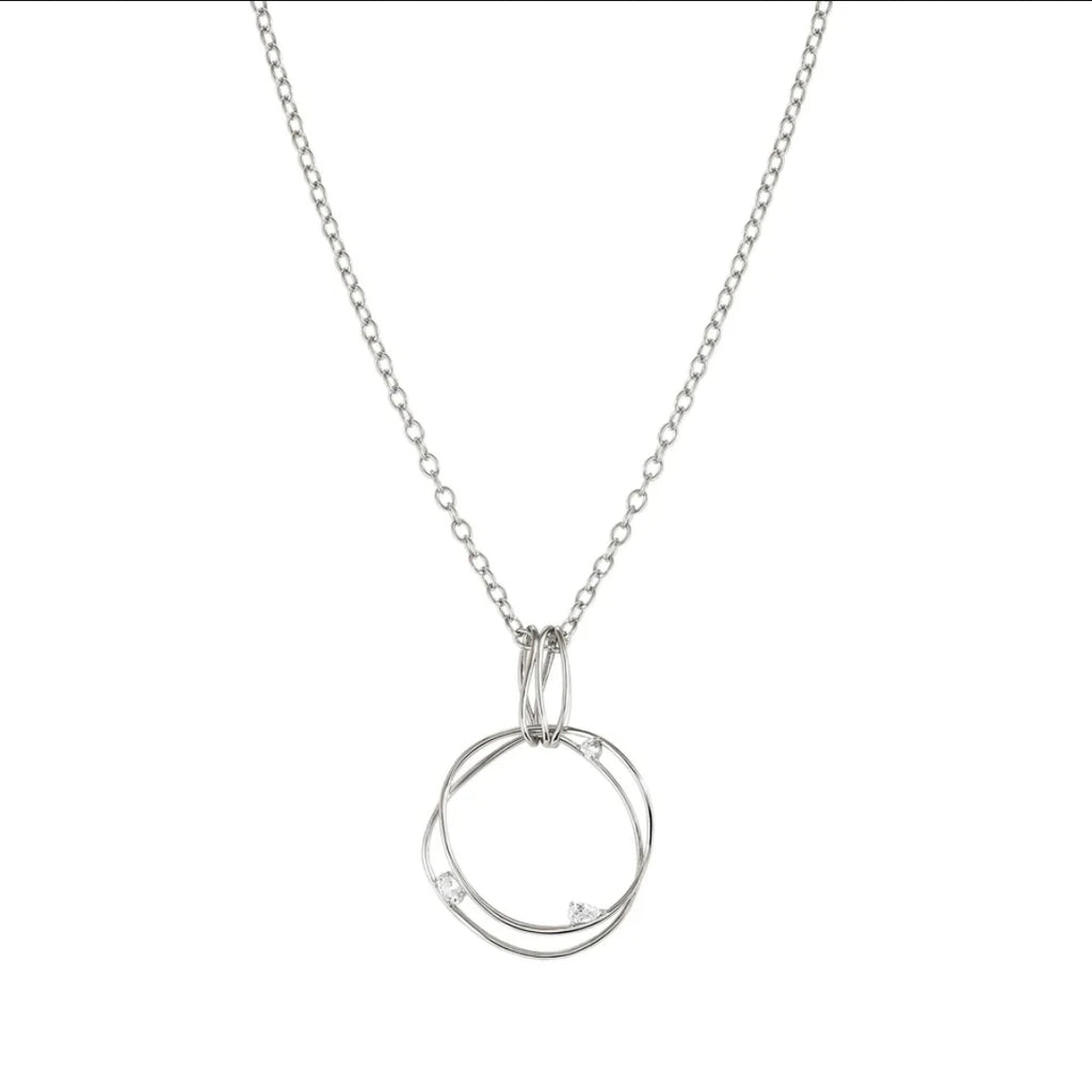 242821/010 My Rebel Art Silver Circle CZ Pendant Necklet