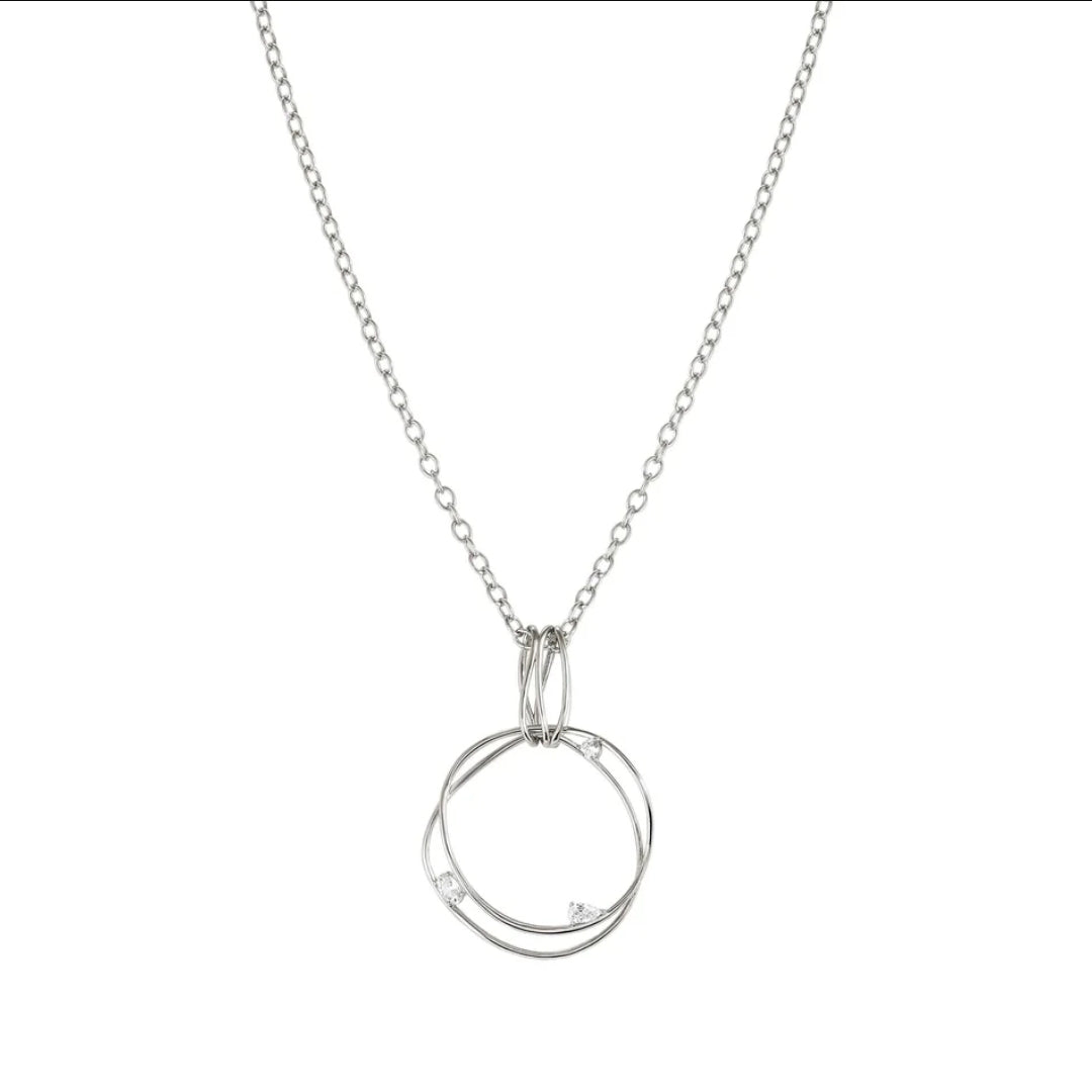 242821/010 My Rebel Art Silver Circle CZ Pendant Necklet