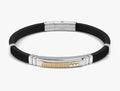 028818/031 City Energy Steel & Rubber Gold Detail Bracelet