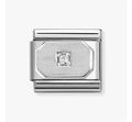 330311/17 NOM WHT CZ RECTANGLE SILV SHINE CZ SYMBOLS
