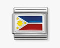 330207/32 NOM PHILLIPINES ENAMEL FLAG SILV SHINE