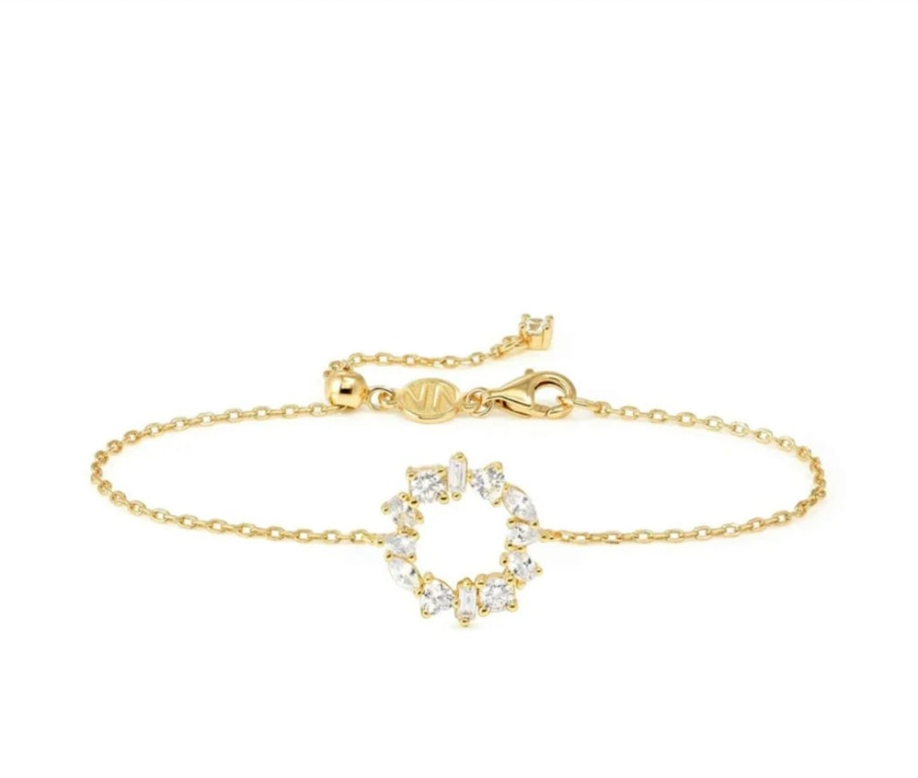 149881/020 NOMINATION SILVER GOLD COLOURED WHT CZ CIRCLE BRACELET - COLOR WAVE