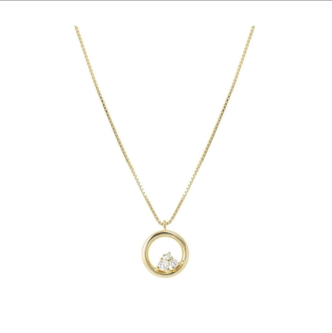 242602/044 NOMINATION SILVER GOLD COLOUR WHT CZ SET CIRCULAR DESIGN NECKLET - DREAM BEATS