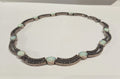 SILVER SYNTHETIC OPAL & MARCASITE SET NECKLET