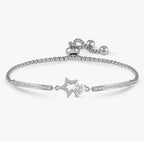 028019/023 SS MILLELUCI CZ SILVER STEEL STAR TOGGLE BRACELET