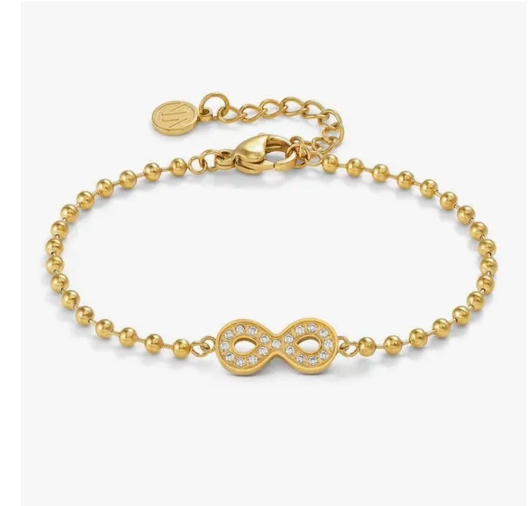 134006/024 NOM SS GP INFINITY CZ BEAD LINK BLET DAMORE