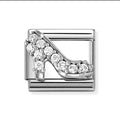 330328/23 NOMINATION SILVER CZ PAVE HIGH HEELS SHOE CHARM