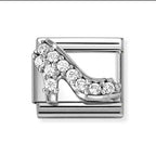 330328/23 NOMINATION SILVER CZ PAVE HIGH HEELS SHOE CHARM