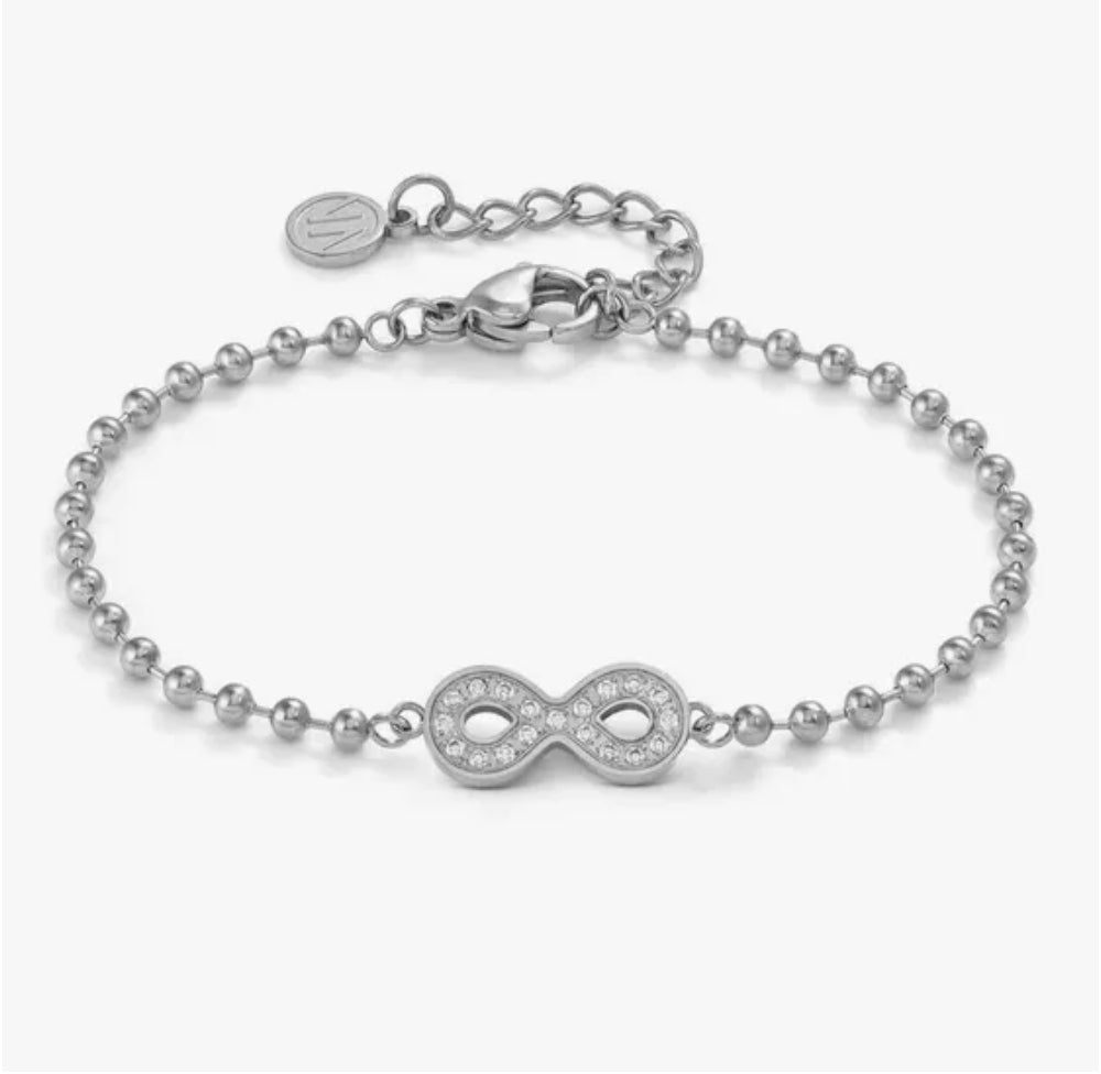 SS DAMORE CZ INFINITY BEAD LINK BLET