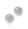 SILVER RND CZ HALO SURROUND EARRING