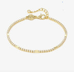 242301/012 Petit Sparkle Silver Gold Plated Zirconia Tennis Bracelet